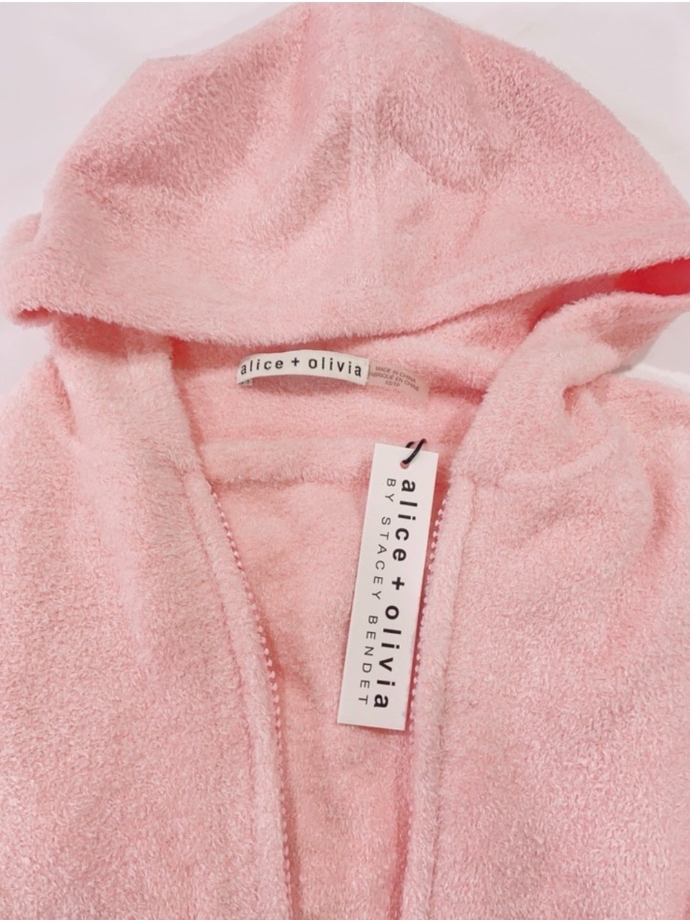 NWT BUNDLE XS Alice + Olivia Petal Pink Fuzzy Zip Hoodie and Bandeau Bundle - Picture 8 of 8